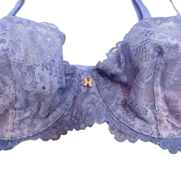 SAVAGE X FENTY Size 32C Purple Ombre Sheer Lace Underwire Bra NWT - Picture 2 of 4